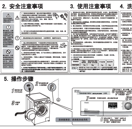 海尔xqg70bx12266a洗衣机使用说明书