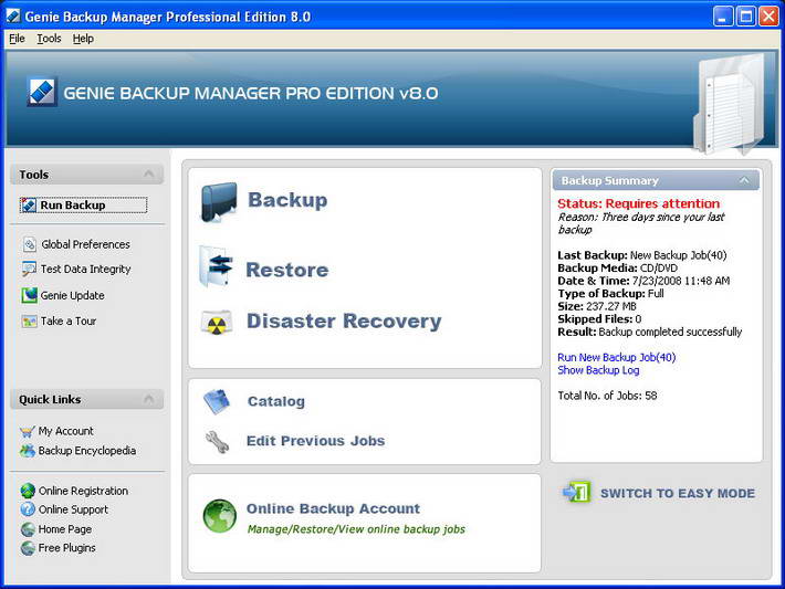 Genie Backup Manager Pro