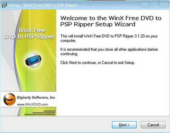 WinX Free DVD to PSP Ripper