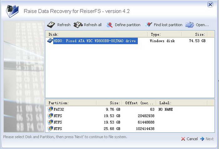 Raise Data Recovery for ReiserFS