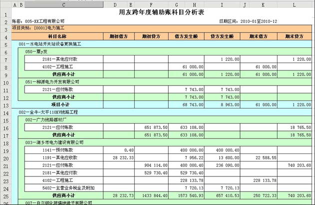 用友跨账套年度查询批导报表工具