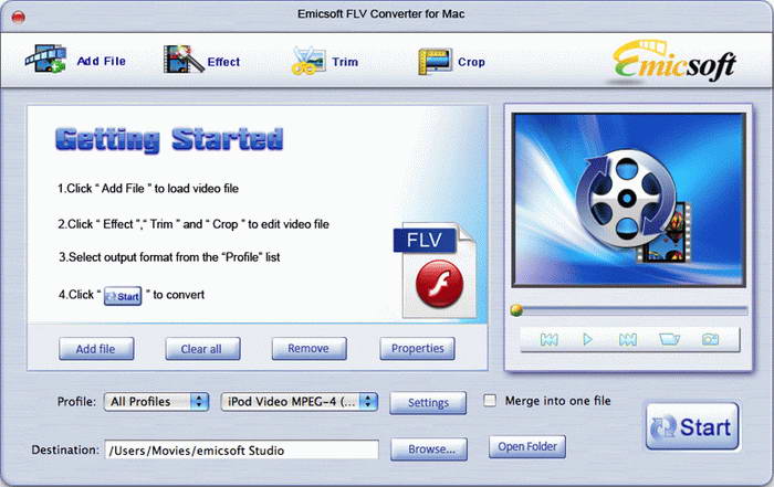 Emicsoft FLV Converter For Mac