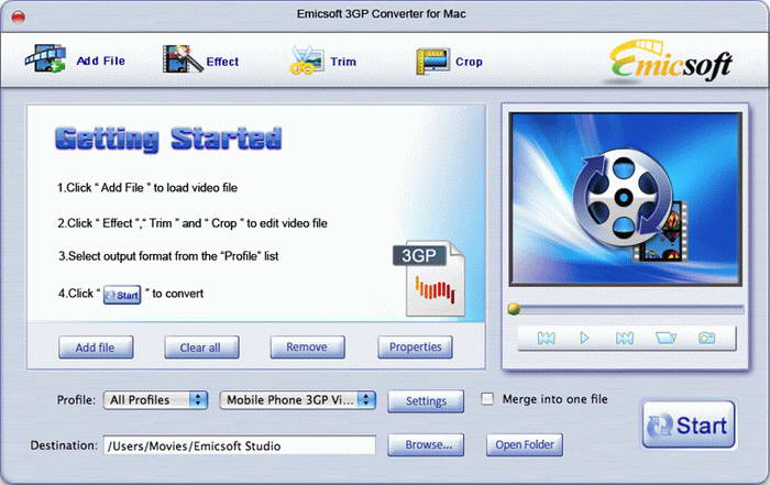 Emicsoft 3GP Converter For Mac