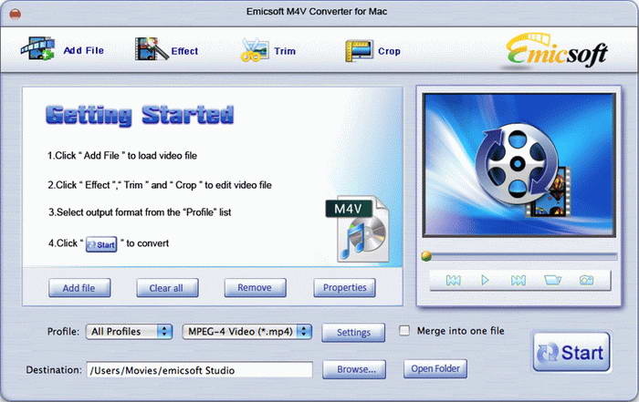 Emicsoft M4V Converter For Mac