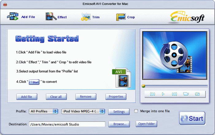 Emicsoft AVI Converter For Mac