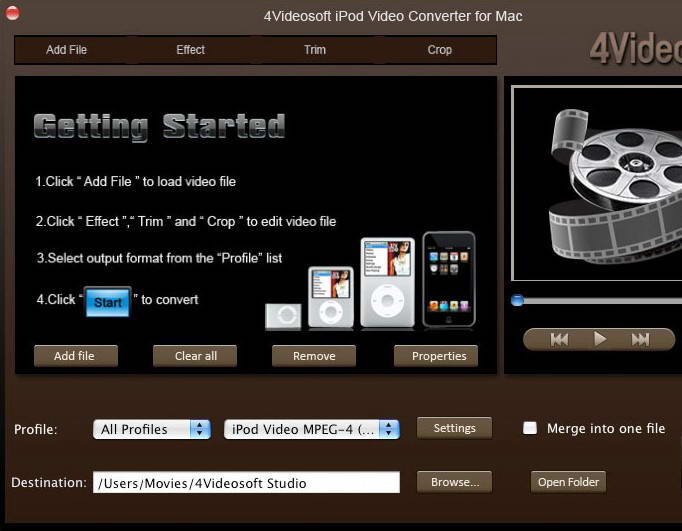 4Videosoft iPod Video Converter for Mac