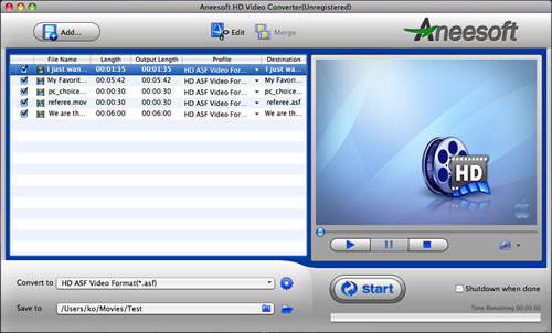 Aneesoft HD Video Converter for Mac