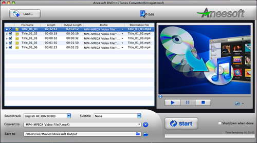 Aneesoft DVD to iTunes Converter for Mac