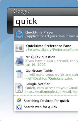 Google Desktop for Mac OS X