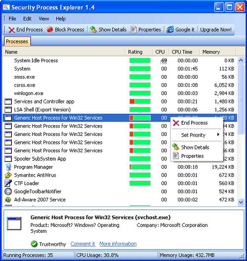 Security Process Explorer