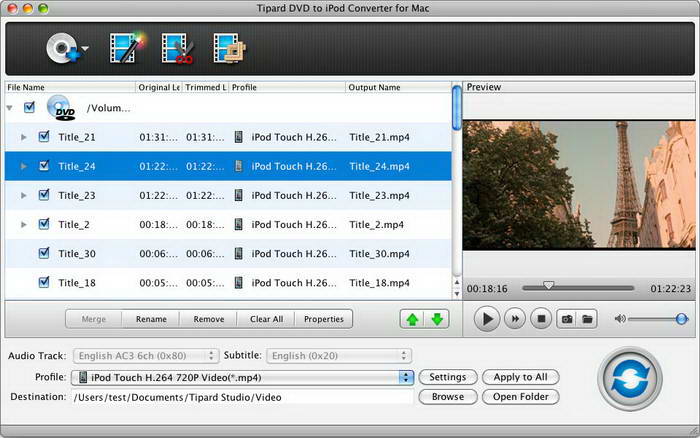 Tipard DVD to iPod Converter for Mac