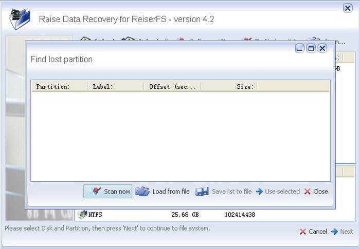 Raise Data Recovery for ReiserFS