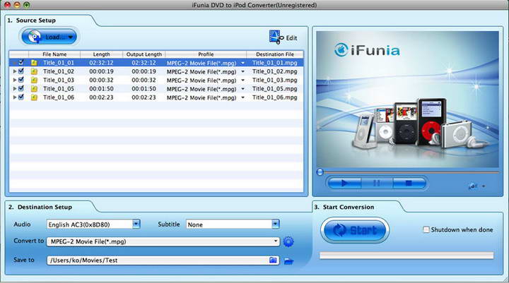 iFunia DVD to iPod Converter For Mac