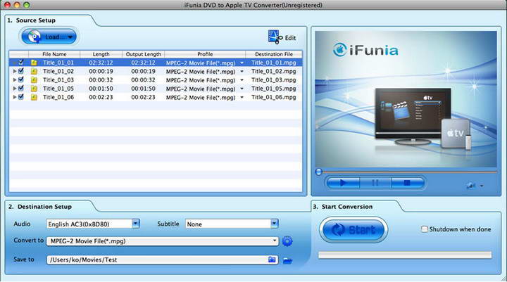 iFunia DVD to Apple TV Converter For Mac