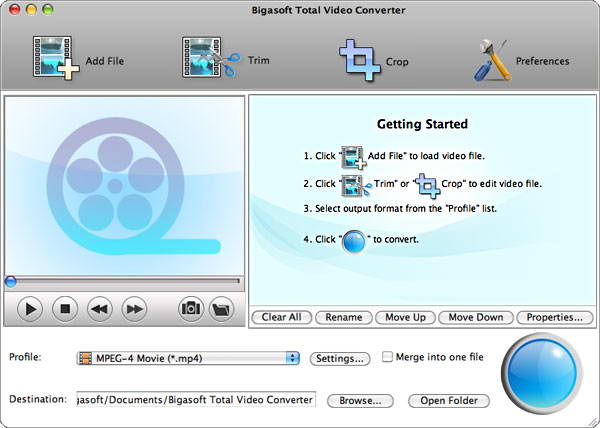 Bigasoft Total Video Converter For MAC