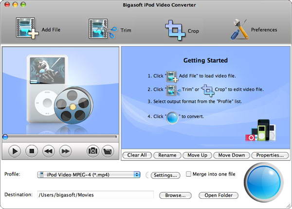 Bigasoft iPod Video Converter for MAC