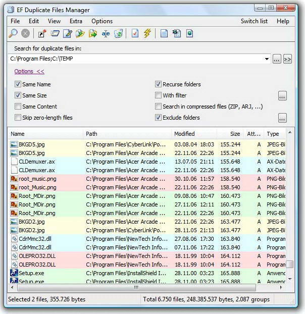 Portable EF Duplicate Files Manager