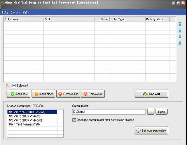 Okdo Gif Tif Jpeg to Word Rtf Converter
