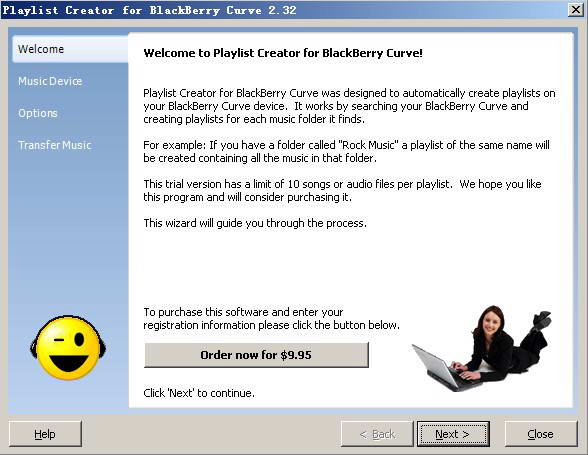 Playlist Creator for BlackBerry Curve