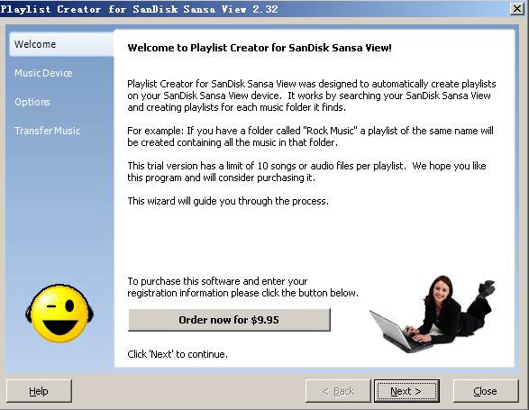 Playlist Creator for SanDisk Sansa View