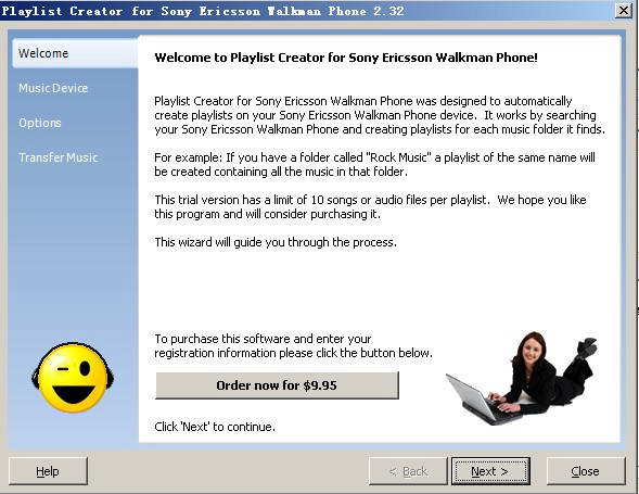 Playlist Creator for Sony Ericsson Walkman Phone