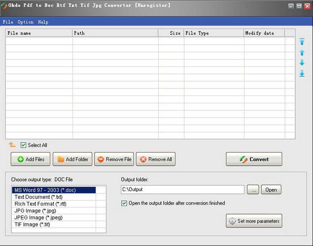 Okdo Pdf to Doc Rtf Txt Tif Jpg Converter