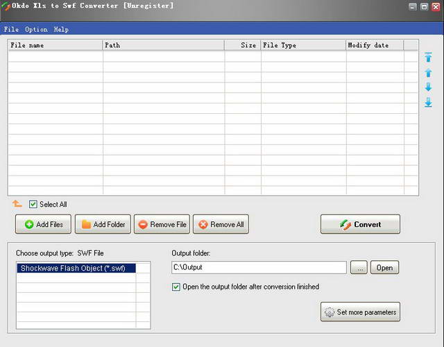 Okdo Xls to Swf Converter