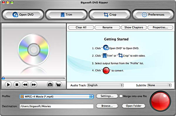 Bigasoft DVD Ripper For Mac