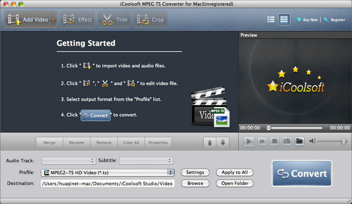 iCoolsoft MPEG TS Converter for MAC