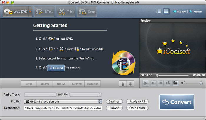 iCoolsoft DVD to MP4 Converter for Mac