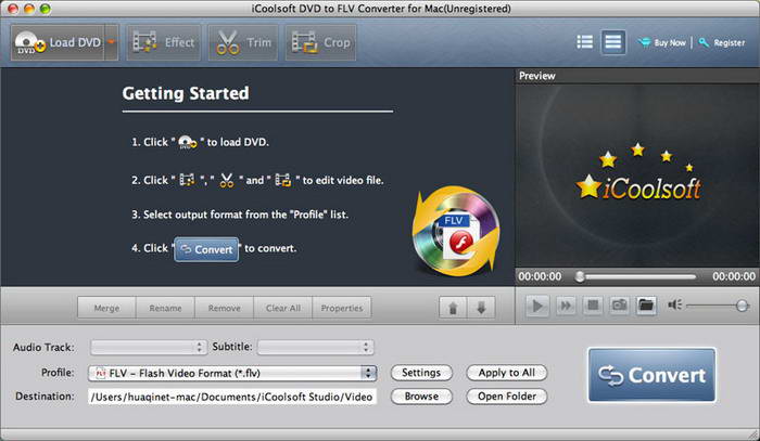 iCoolsoft DVD to FLV Converter for Mac