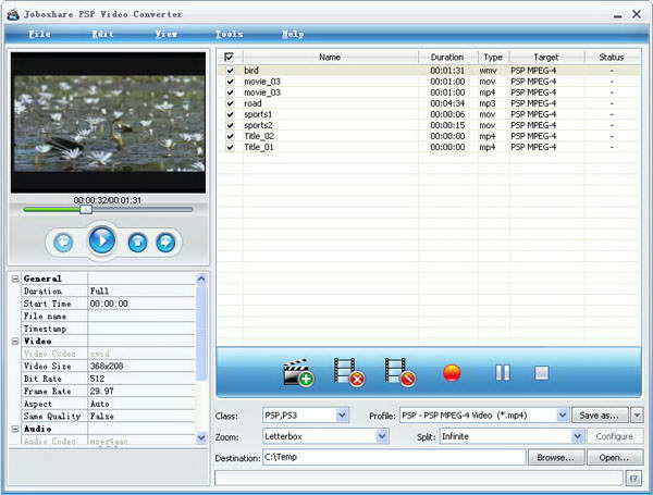 Joboshare PSP Video Converter For Mac