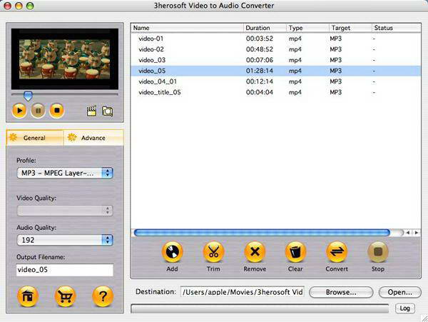 3herosoft Video to Audio Converter for Mac