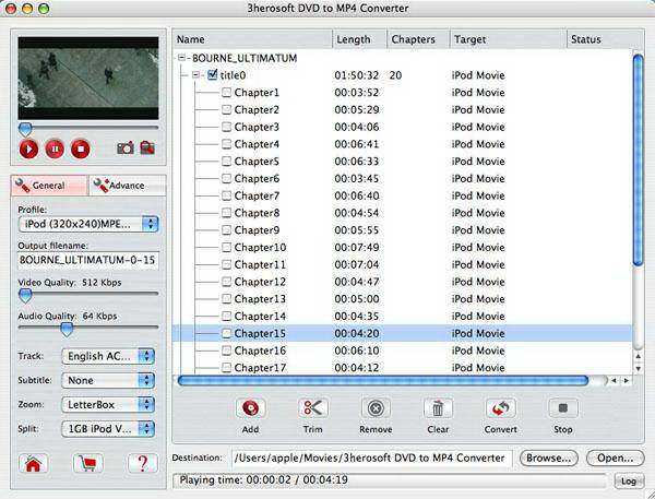 3herosoft DVD to MP4 Converter For Mac