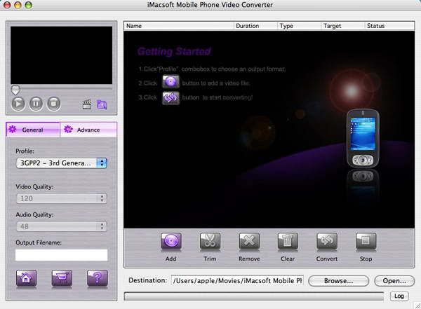 iMacsoft Mobile Phone Video Converter For Mac