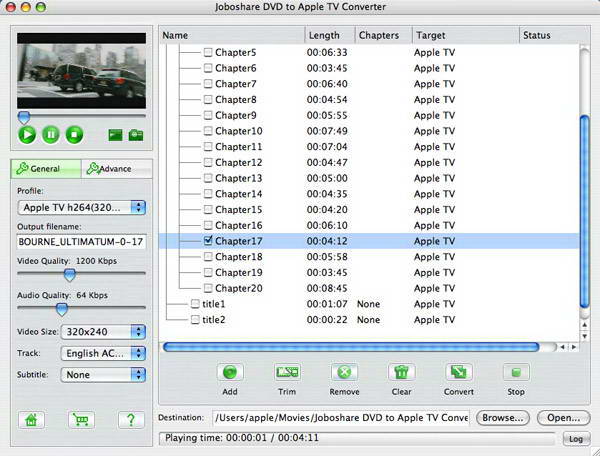 Joboshare DVD to Apple TV Converter For Mac