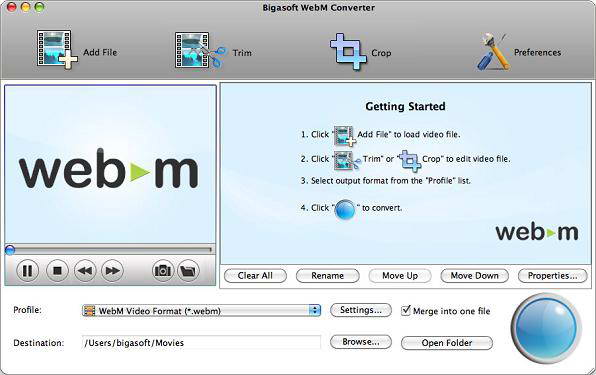 Bigasoft WebM Converter For Mac