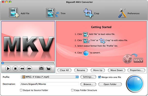 Bigasoft MKV Converter For Mac