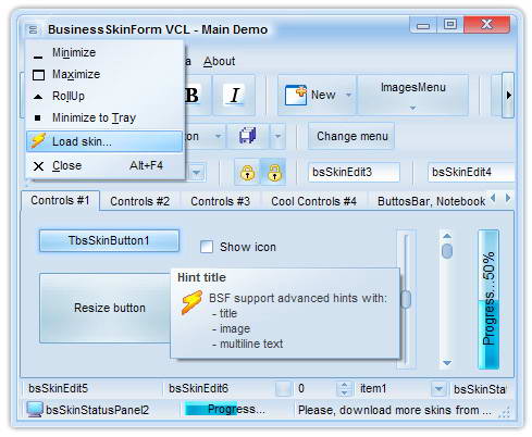 BusinessSkinForm VCL for D2010