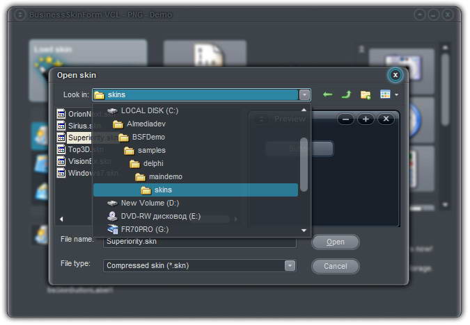 BusinessSkinForm VCL for CB2009