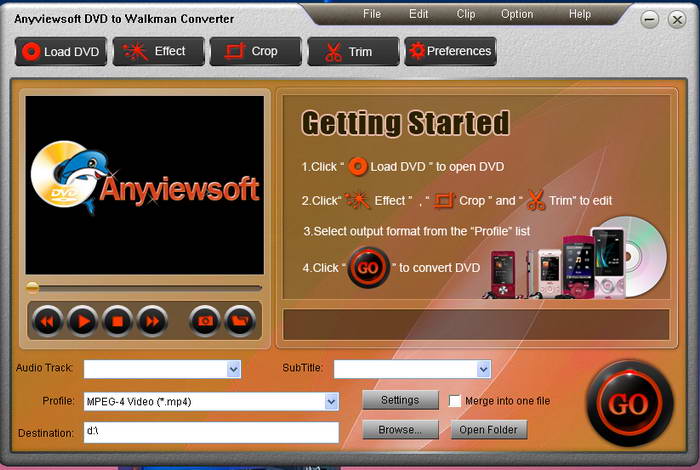 Anyviewsoft DVD to Walkman Converter