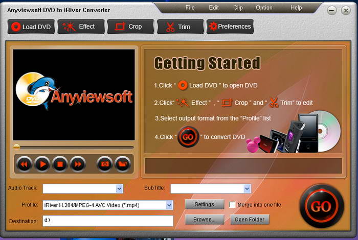 Anyviewsoft DVD to iRiver Converter