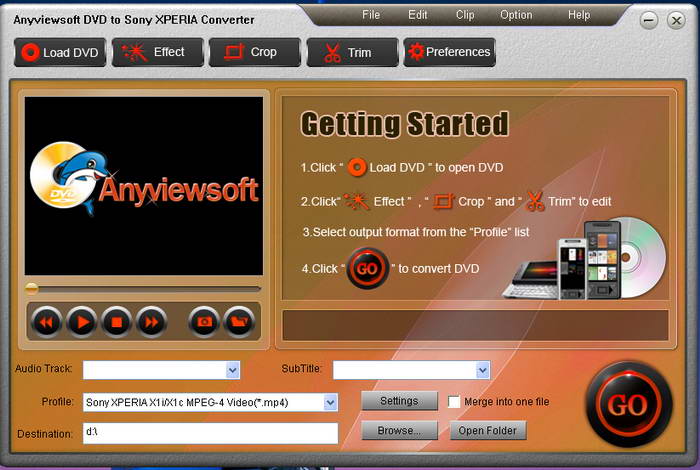 Anyviewsoft DVD to Sony XPERIA Converter