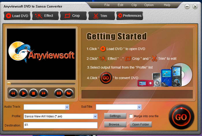 Anyviewsoft DVD to Sansa Converter