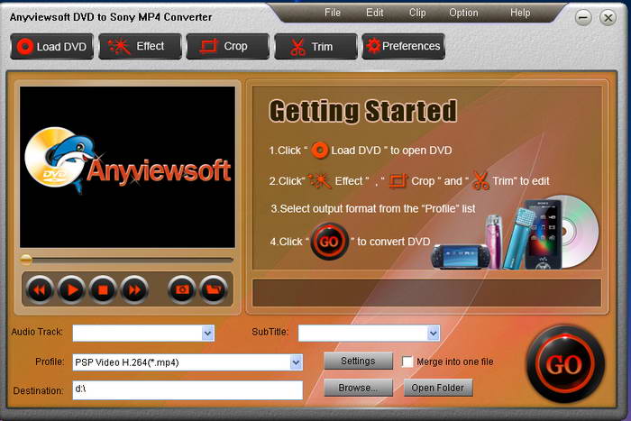 Anyviewsoft DVD to Sony MP4 Converter