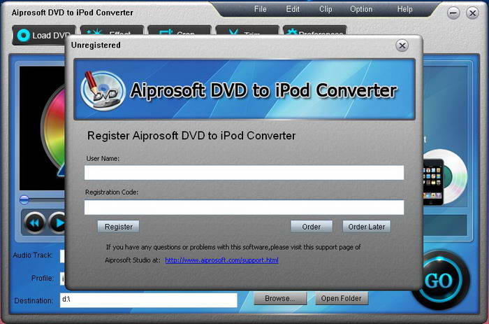 Aiprosoft DVD to iPod Converter