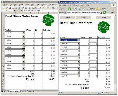 SpreadsheetConverter HTML/JavaScript Professional