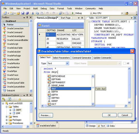 dotConnect for Oracle Professional Edition