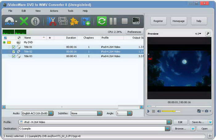 IVideoWare DVD to WMV Converter