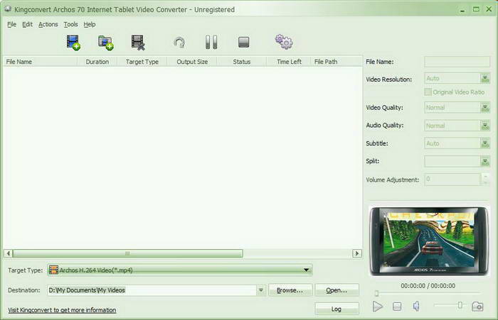 Kingconvert Archos 70 Internet Tablet Video Converter